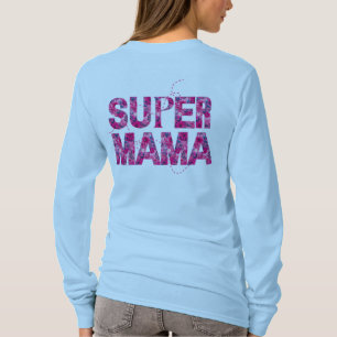 Super Mama Stylish Floral Typography T-Shirt