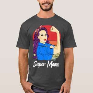 Super Mama Vintage Mothers Day Sunset Retro Mama T-Shirt