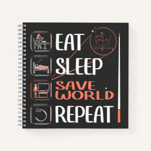 Super Math Teacher Saves the World. Thank You Gift Notebook