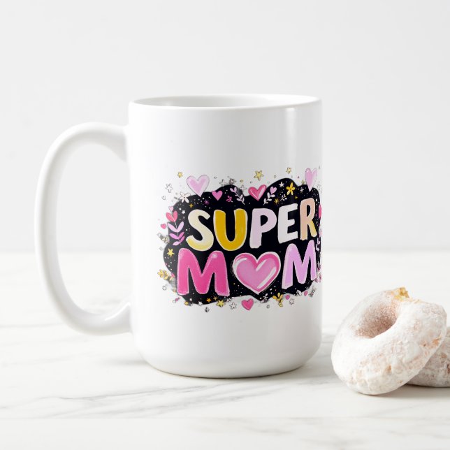 Super Mom Coffee Mug (With Donut)