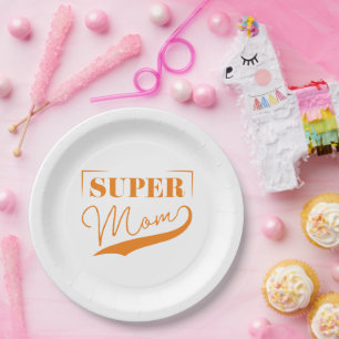 Super Mom Paper Plate