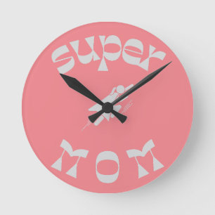 super mom round clock