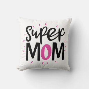 Super Mom Throw Pillow – Cozy Mother Gift