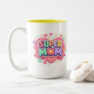 ** Super Mom Two-Tone Coffee Mug