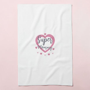Super Mommy Personalized Best Mom Gift Kitchen Tea Towel