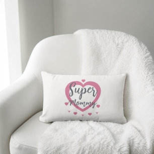 Super Mommy Personalized Best Mom Gift Lumbar Cushion