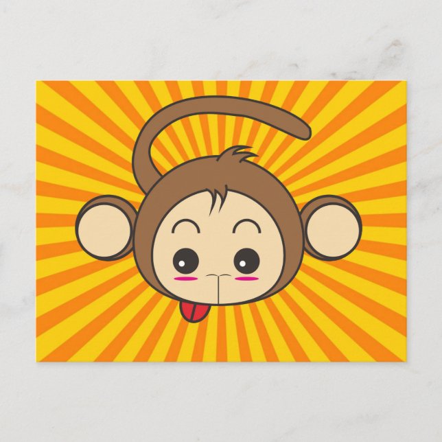 Super Monkey Face Postcard (Front)