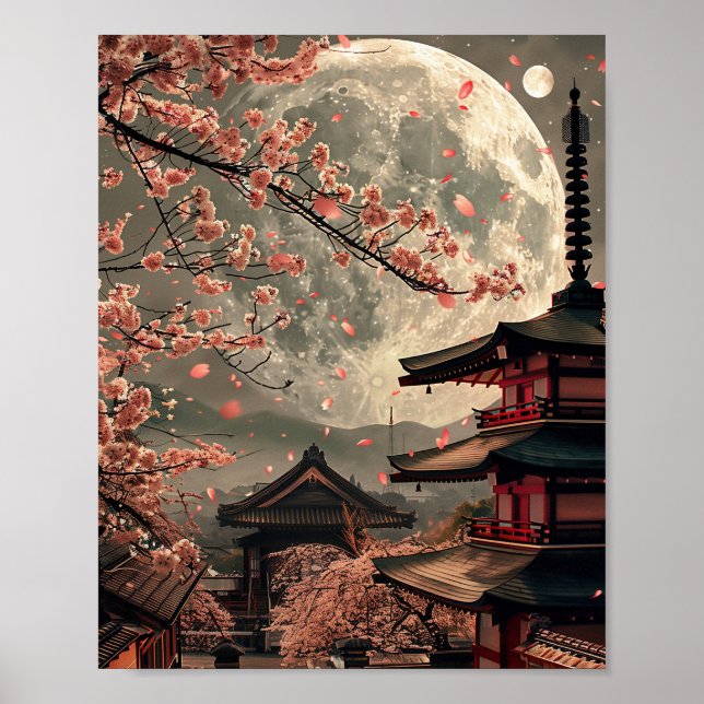Super Moon at Tokyo Japan Poster (Front)