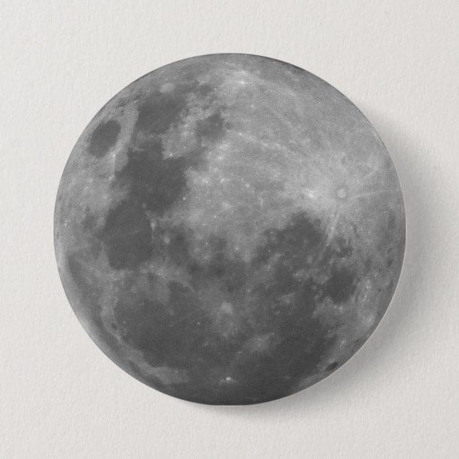 Super Moon Full Moon Lunar Photograph Sticker 7.5 Cm Round Badge (Front)