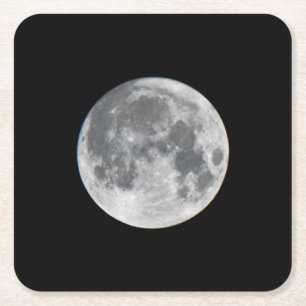 Super Moon Mendota Heights Minnesota Square Paper Coaster