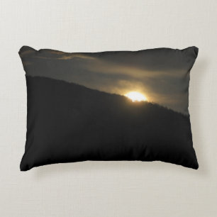 Super Moon over Washington Mountain Decorative Cushion