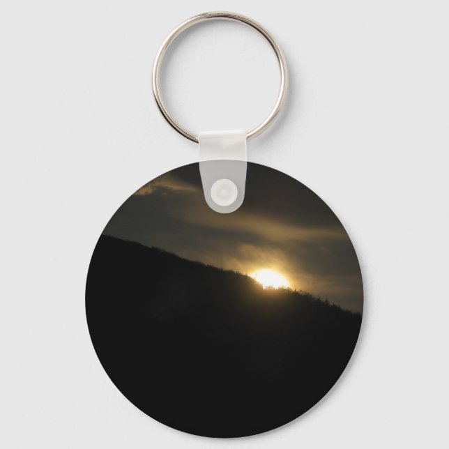 Super Moon over Washington Mountain Key Ring (Front)