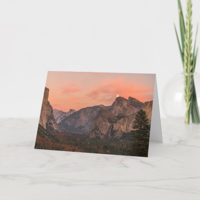 Super Moon Rises over Cathedral Rocks Card (Front)