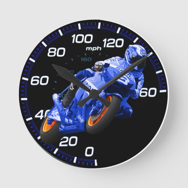 Super Moto gift Round Clock (Front)