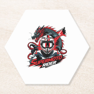 Super Moto Rider � Motorcycle  Paper Coaster