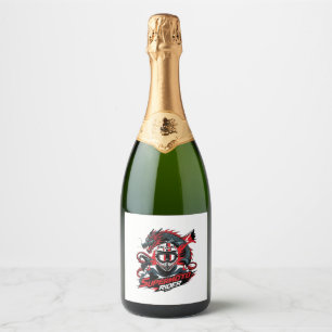Super Moto Rider � Motorcycle  Sparkling Wine Label