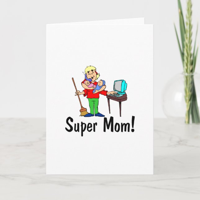 Super Mum (4 Arms) Holiday Card (Front)