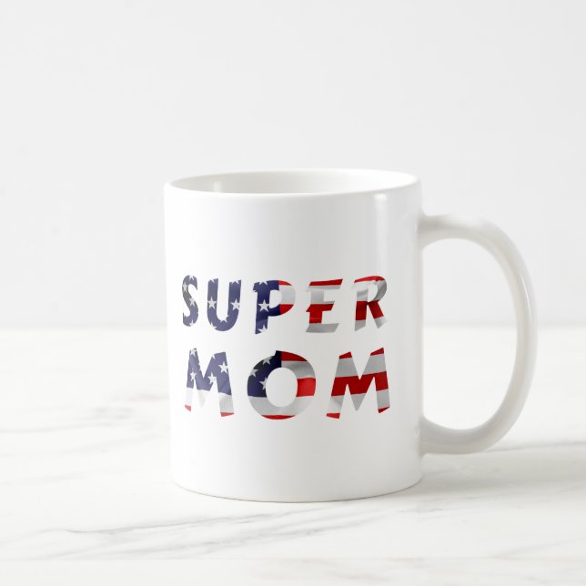 Super Mum and the American Flag Coffee Mug (Right)