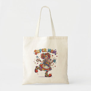 Super Mum Circus Clown Motherhood Humour Tote Bag