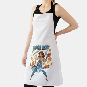 Super Mum Cooking Vintage Cartoon Apparel Apron