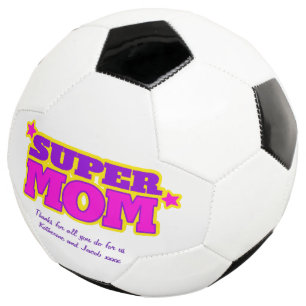 Super Mum custom message pink purple yellow ball