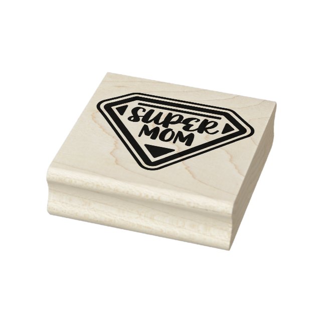 Super Mum Emblem Rubber Stamp (Stamp)