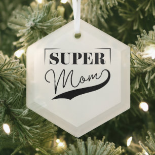 Super Mum Glass Tree Decoration