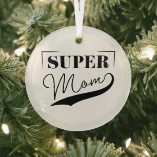 Super Mum Glass Tree Decoration