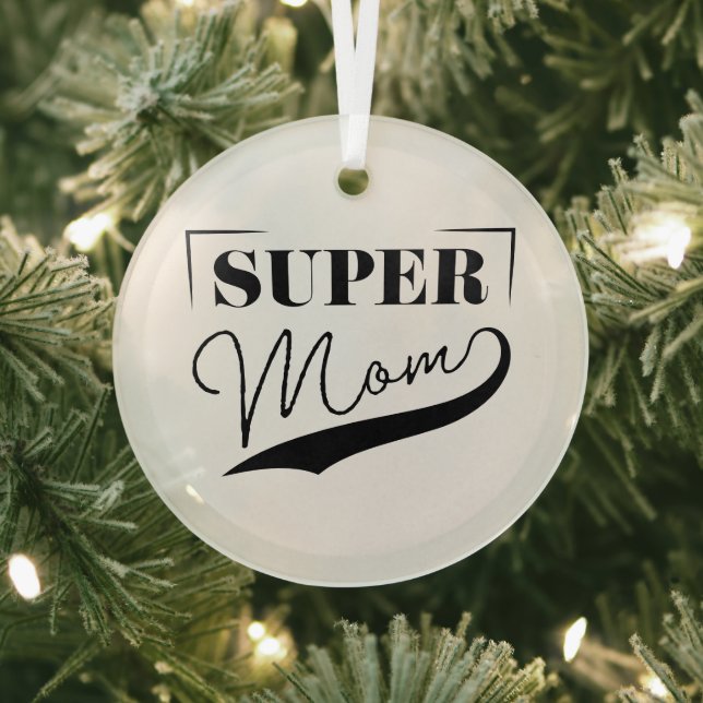 Super Mum Glass Tree Decoration (Insitu)