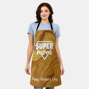 Super Mum Gold Foil happy mothers day Apron