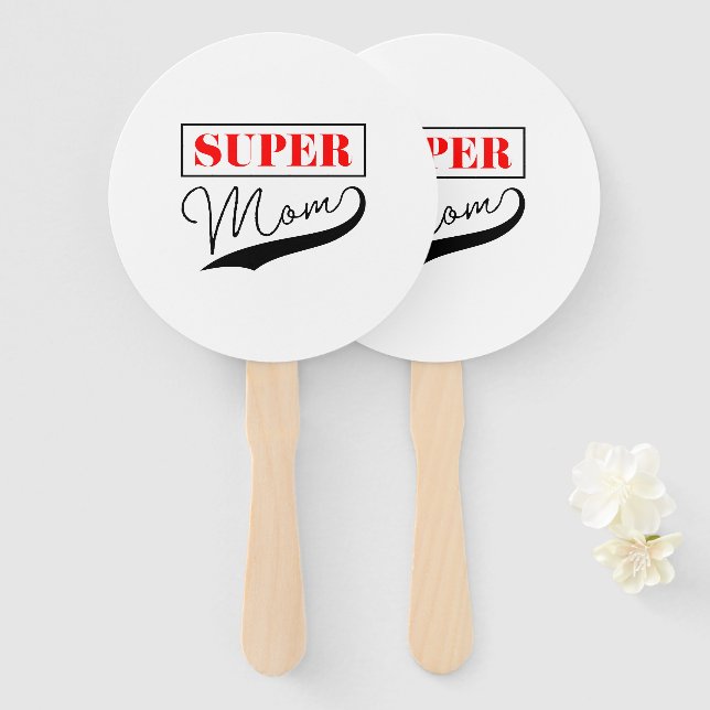 Super Mum Hand Fan (Front and Back)