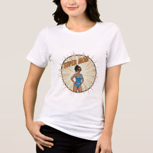 Super Mum Hero Comic Book Style Mother's Day Gift Tri-Blend Shirt
