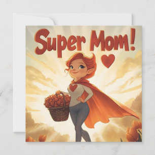 Super Mum Illustration Holiday Card