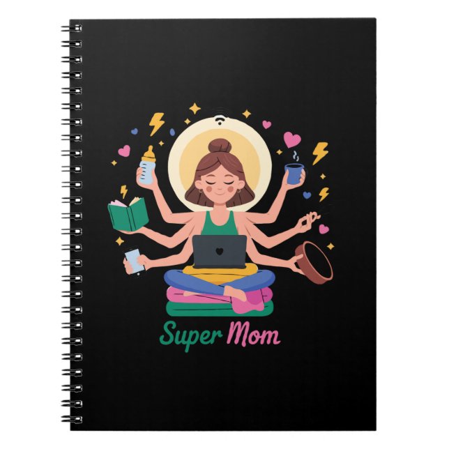 Super Mum Multitasking Mother’s Day Graphic Notebook (Front)