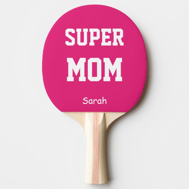 Super Mum Name Personalised Ping Pong Paddle (Front)