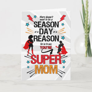 Super Mum on Mother's Day Comic Book From Kids Card
