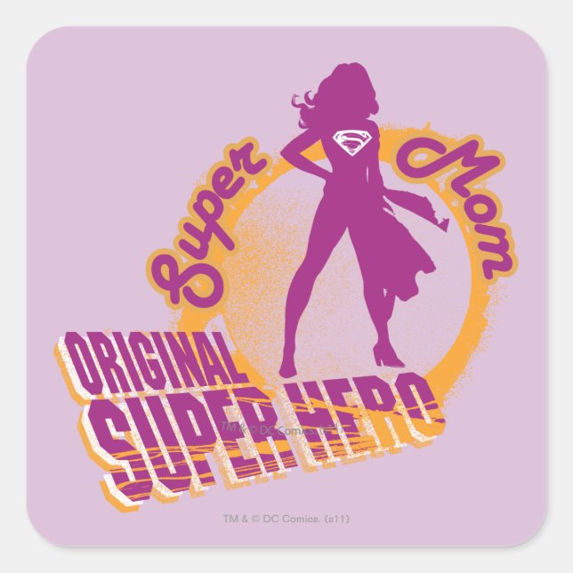 Super Mum Original Super Hero Square Sticker (Front)