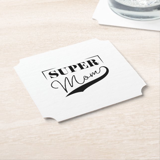 Super Mum Paper Coaster (Angled)