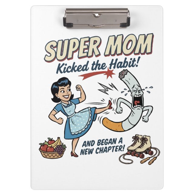 Super Mum Quit Smoking Clipboard (Front)