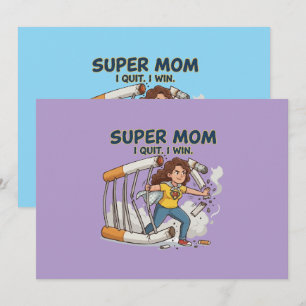 Super Mum Quit Smoking Success Holiday Card