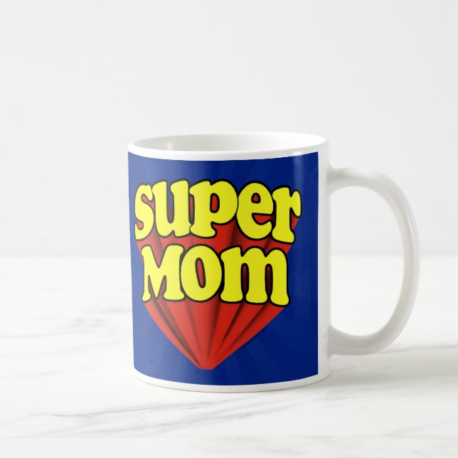 Super Mum Red/Yellow/Blue Superhero Mother's Day Coffee Mug (Right)