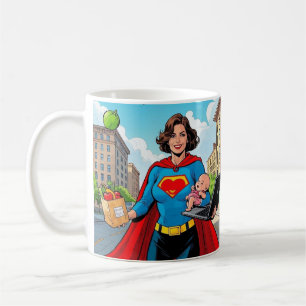 “Super Mum” Retro comic-book style Coffee Mug
