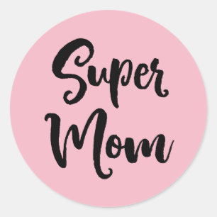 Super Mum Serif Classic Round Sticker