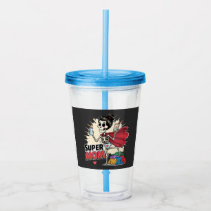 Super Mum Skeleton Retro Funny Mother's Day Acrylic Tumbler