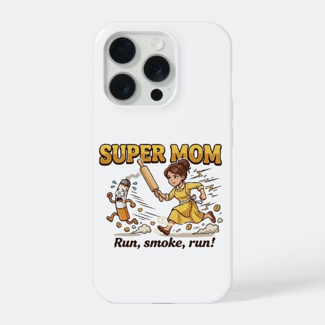 Super Mum Smoking Funny iPhone Case (Back)