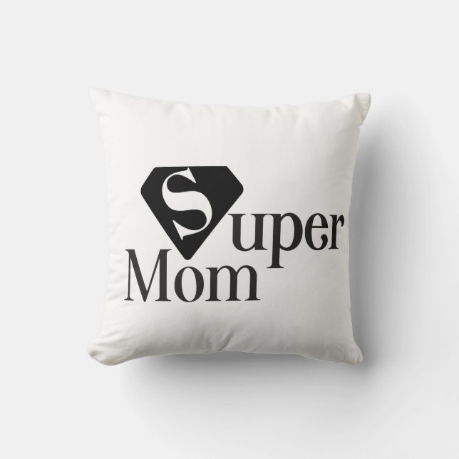 Super Mum Throw Pillow (Front)