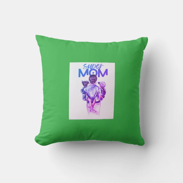 Super mum throw pillow (Front)