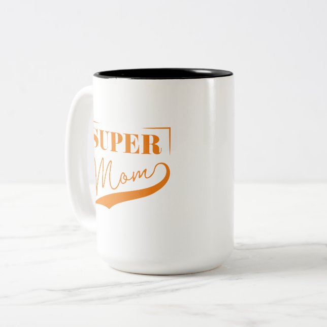Super Mum Two-Tone Coffee Mug (Front Left)
