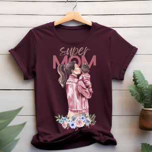 Super Mum Watercolor Design T-shirt 