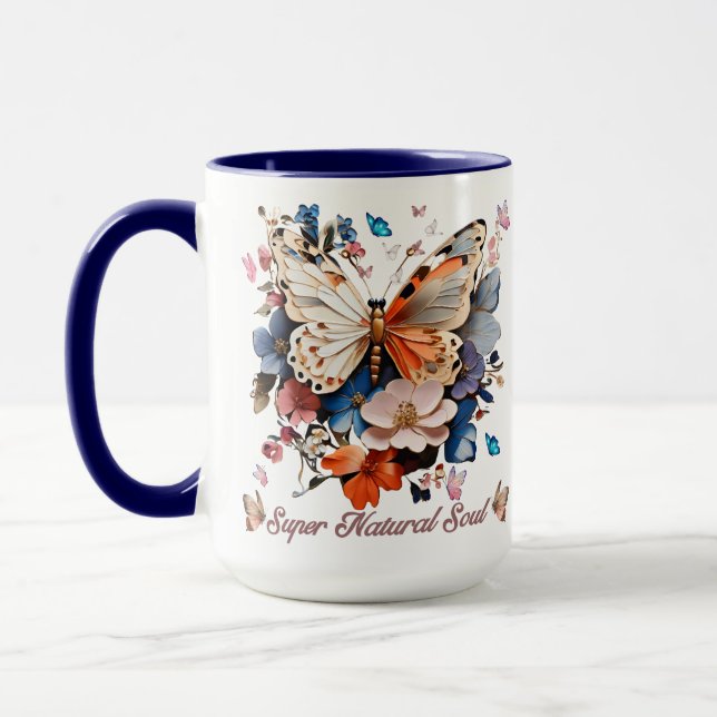 Super Natural Soul: Butterfly Garden Art Mug (Left)